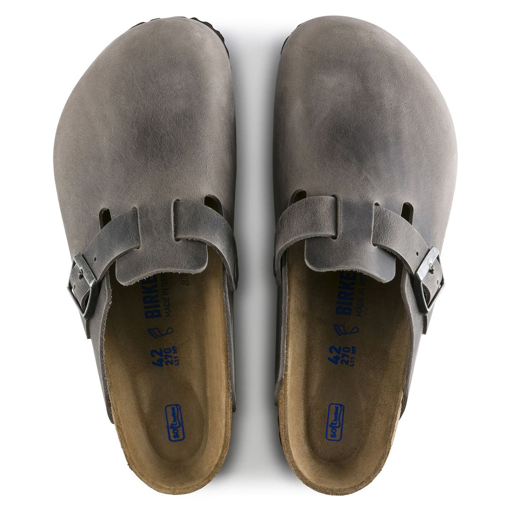 Birkenstock Boston-Soft 1013255 Iron Cuir Huilé Largeur Régulière - Boutique du Cordonnier