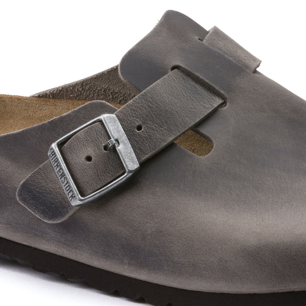 Birkenstock Boston-Soft 1013255 Iron Cuir Huilé Largeur Régulière - Boutique du Cordonnier