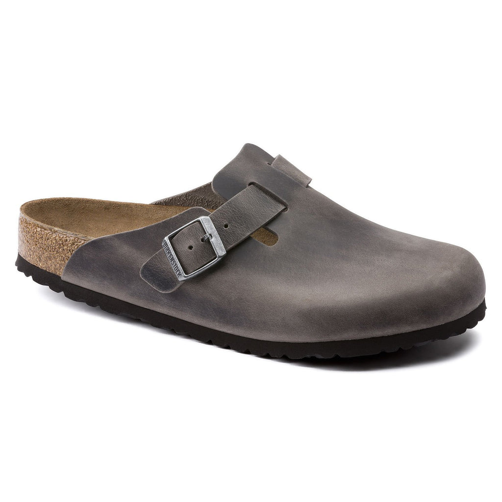 Birkenstock Boston-Soft 1013255 Iron Cuir Huilé Largeur Régulière - Boutique du Cordonnier