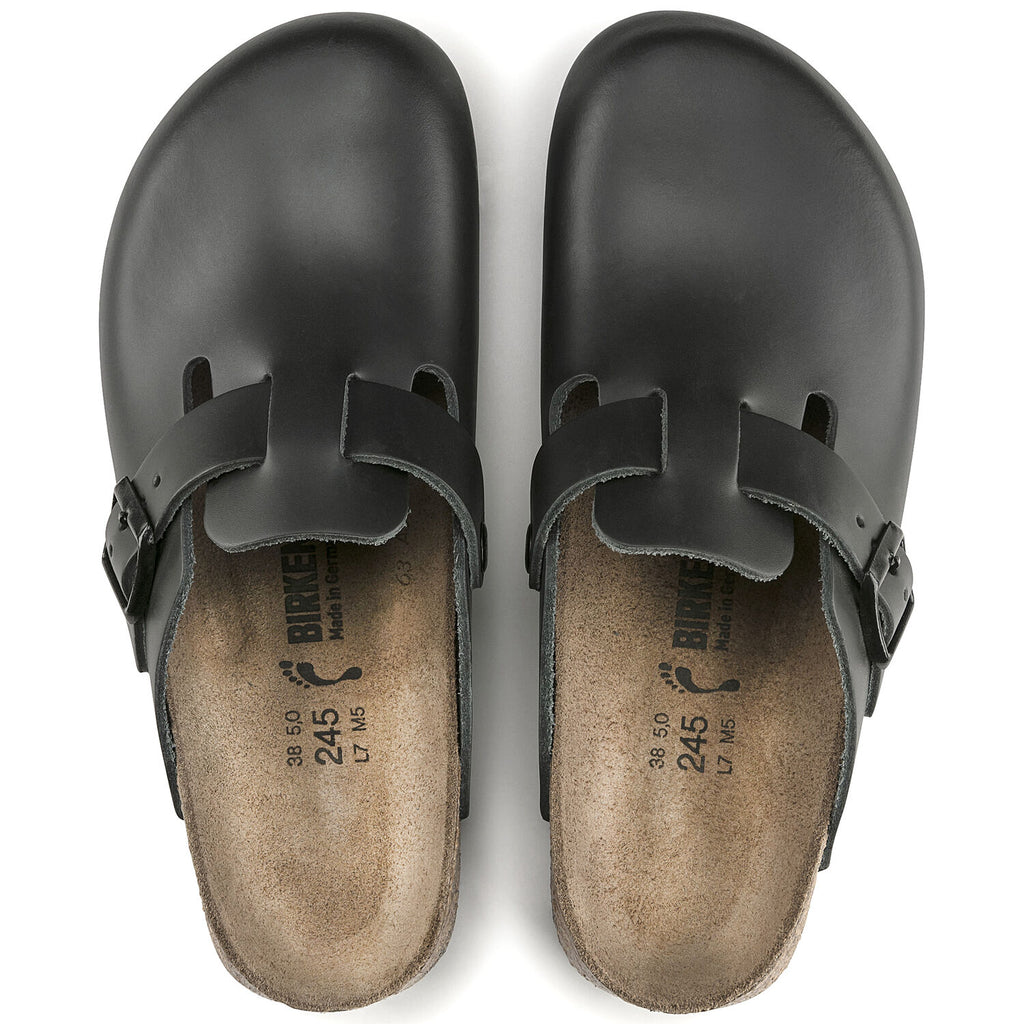 Birkenstock BOSTON SUPER GRIP 60194 NOIR Sabots ANTIDÉRAPANTES Professionnelle Orthopédiques en cuir - Boutique du Cordonnier