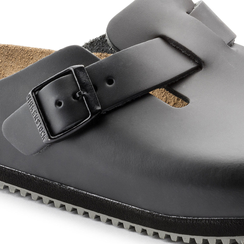 Birkenstock BOSTON SUPER GRIP 60194 NOIR Sabots ANTIDÉRAPANTES Professionnelle Orthopédiques en cuir - Boutique du Cordonnier