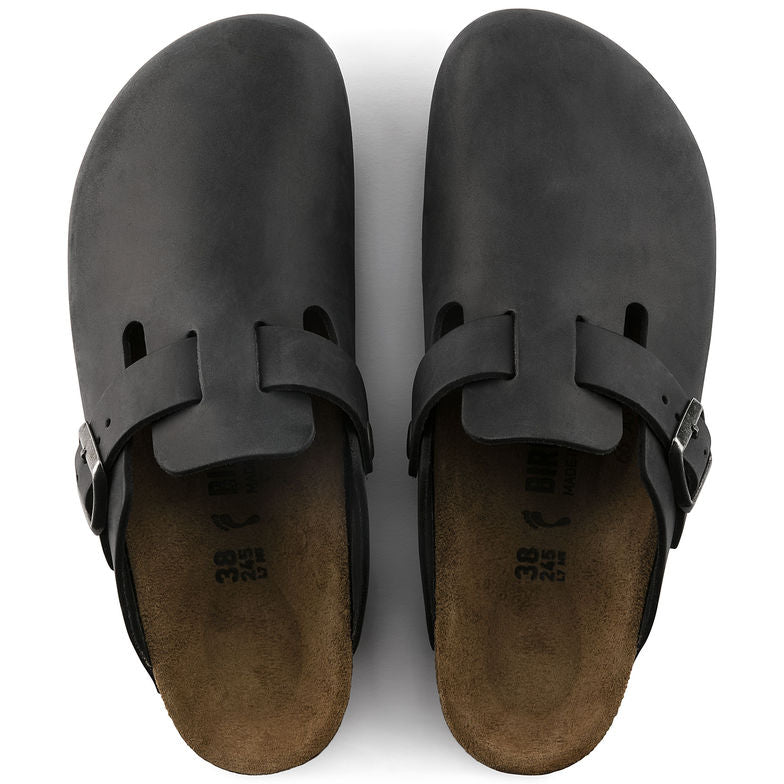 Birkenstock Boston 059461 Black Oiled Leather Largeur Régulière - Boutique du Cordonnier