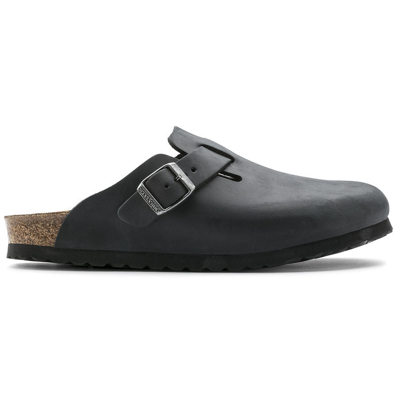 Birkenstock Boston 059461 Black Oiled Leather Largeur Régulière - Boutique du Cordonnier