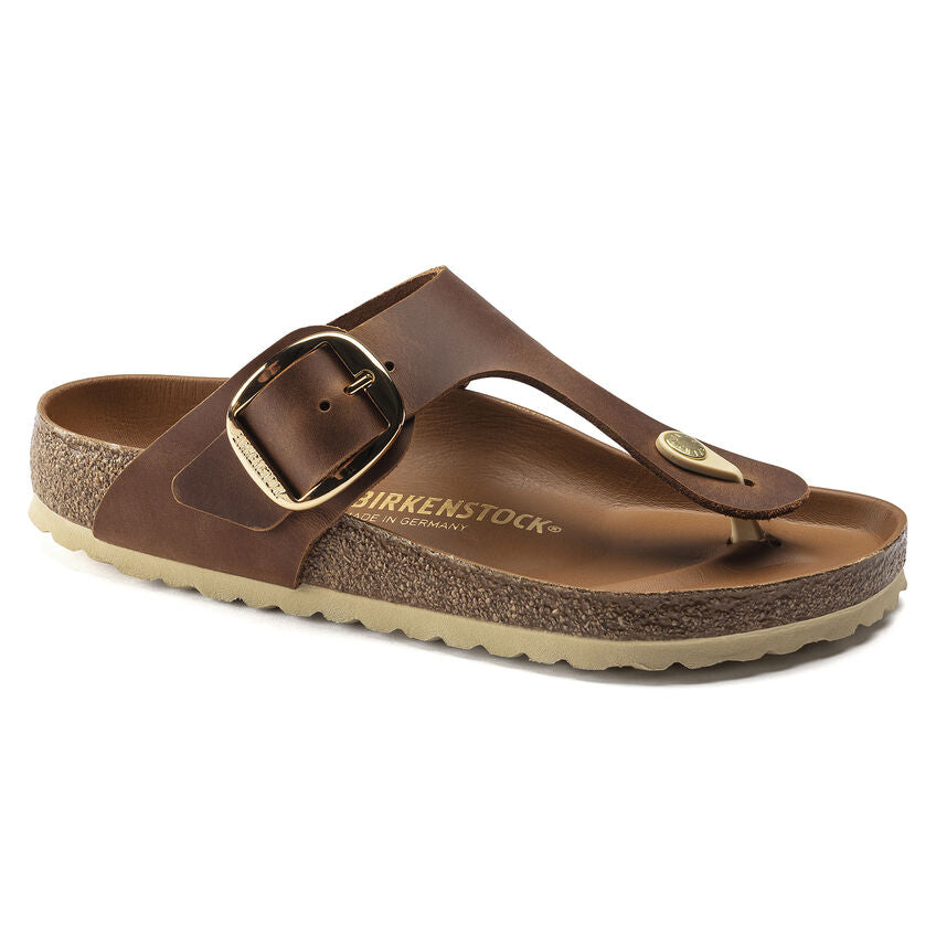 Birkenstock GIZEH BIG BUCKLE 1018745 Cognac | Cuir Largeur Régulière - Boutique du Cordonnier