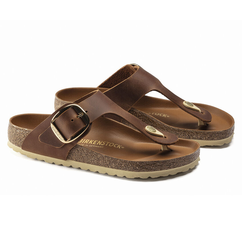 Birkenstock GIZEH BIG BUCKLE 1018745 Cognac | Cuir Largeur Régulière - Boutique du Cordonnier