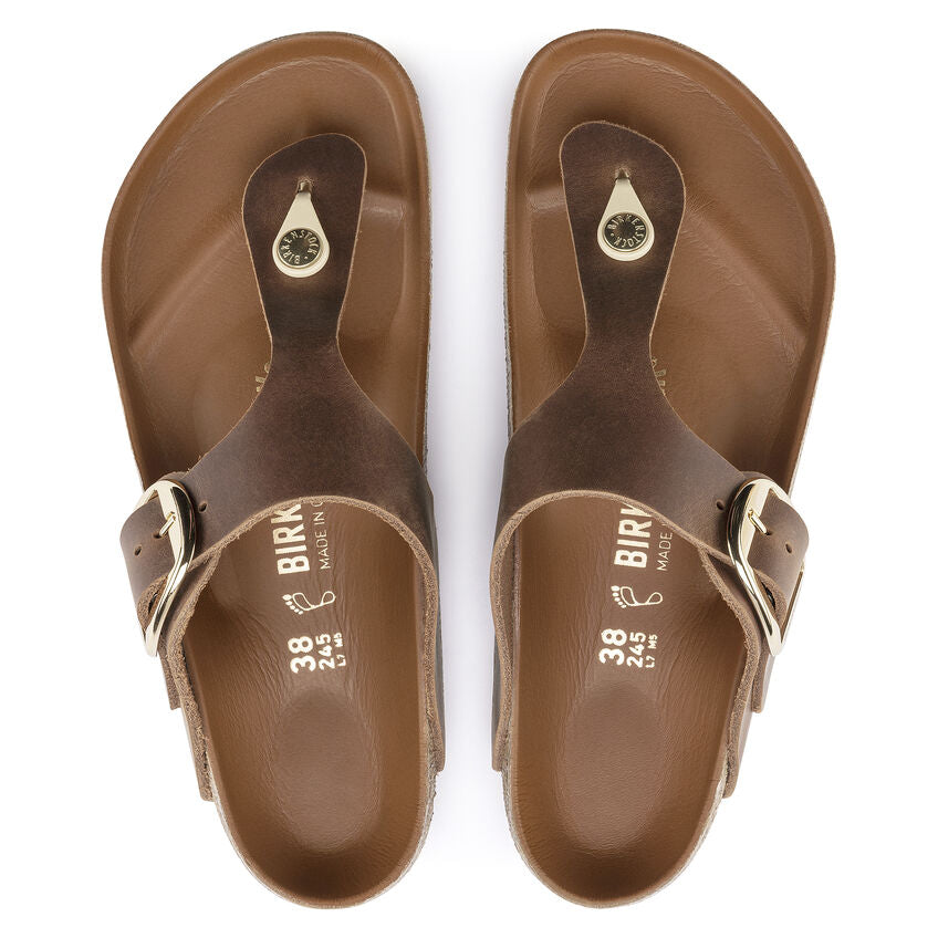 Birkenstock GIZEH BIG BUCKLE 1018745 Cognac | Cuir Largeur Régulière - Boutique du Cordonnier