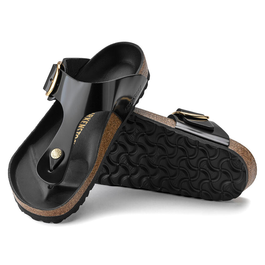 Birkenstock GIZEH BIG BUCKLE High Shine 1021467 Noir | Cuir Largeur Régulière - Boutique du Cordonnier