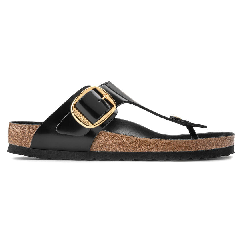 Birkenstock GIZEH BIG BUCKLE High Shine 1021467 Noir | Cuir Largeur Régulière - Boutique du Cordonnier