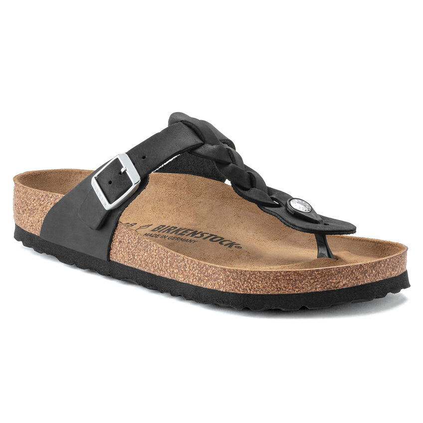 Birkenstock GIZEH BRAIDED 1021349 Noir | Cuir Largeur Régulière - Boutique du Cordonnier