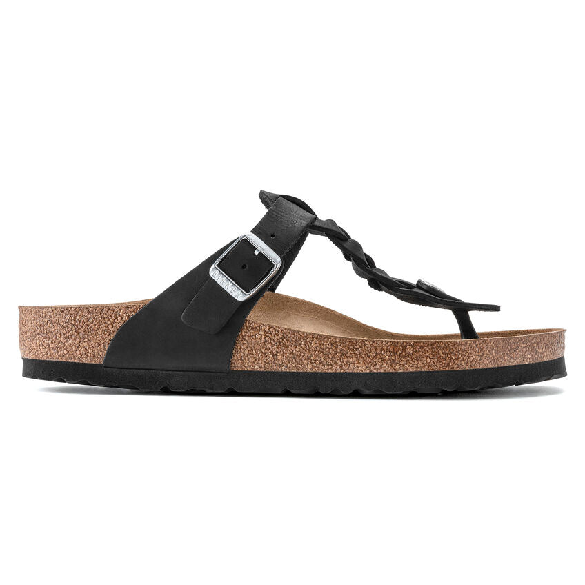 Birkenstock GIZEH BRAIDED 1021349 Noir | Cuir Largeur Régulière - Boutique du Cordonnier