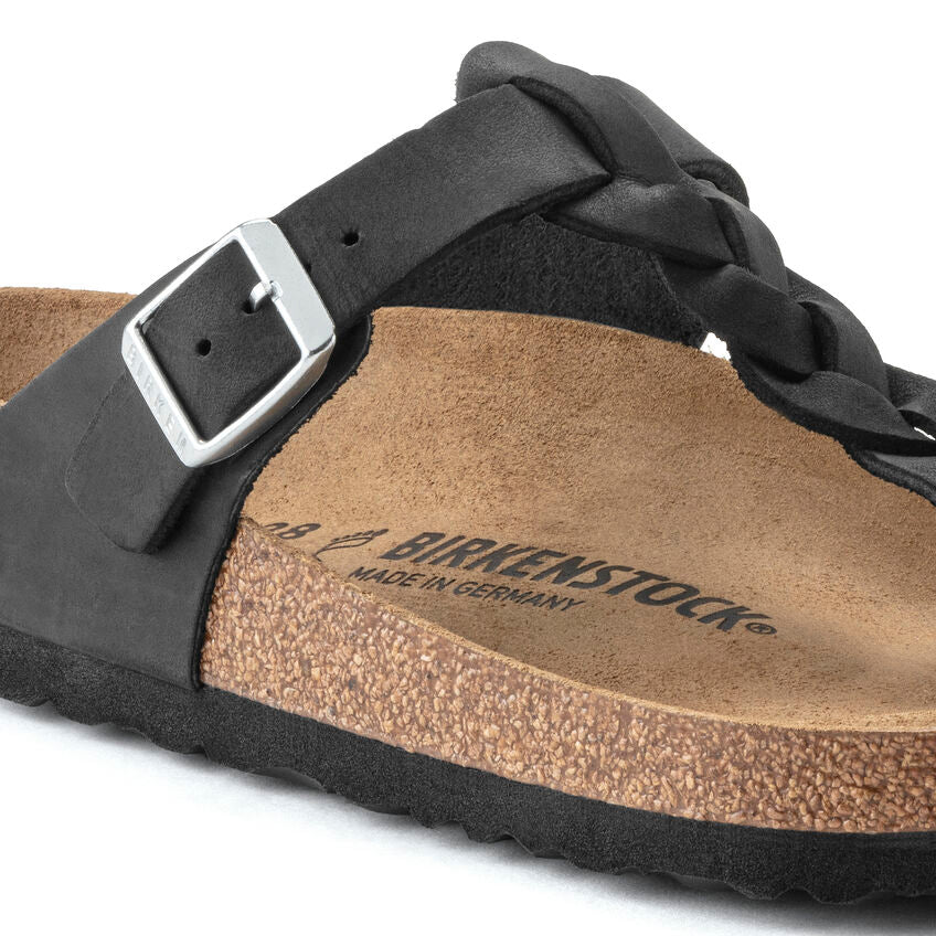 Birkenstock GIZEH BRAIDED 1021349 Noir | Cuir Largeur Régulière - Boutique du Cordonnier