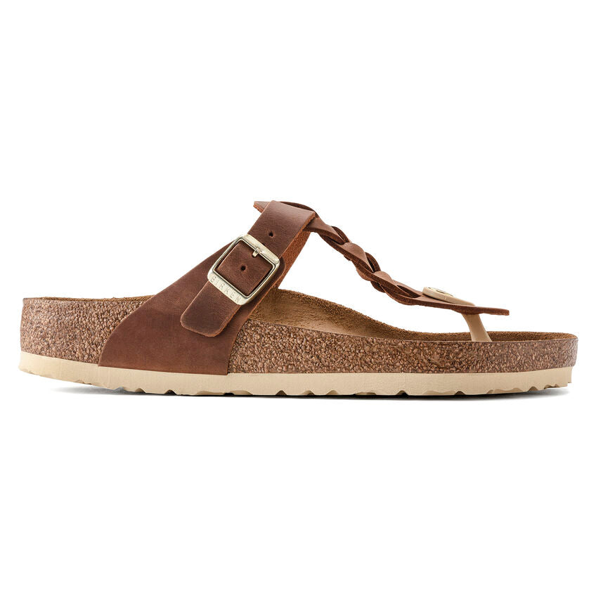 Birkenstock GIZEH BRAIDED 1021355 Cognac | Cuir Largeur Régulière - Boutique du Cordonnier