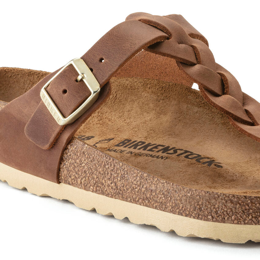 Birkenstock GIZEH BRAIDED 1021355 Cognac | Cuir Largeur Régulière - Boutique du Cordonnier