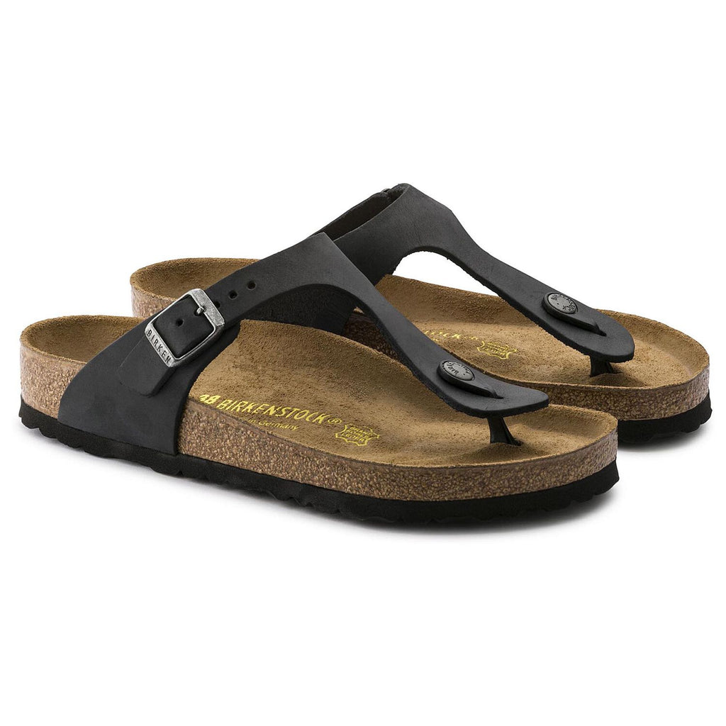 Birkenstock GIZEH 845251 Cuir Noir Naturel Largeur Régulière - Boutique du Cordonnier