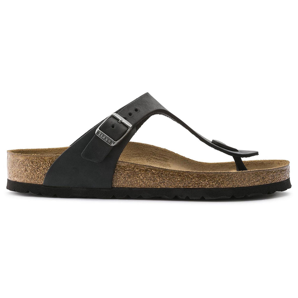 Birkenstock GIZEH 845251 Cuir Noir Naturel Largeur Régulière - Boutique du Cordonnier