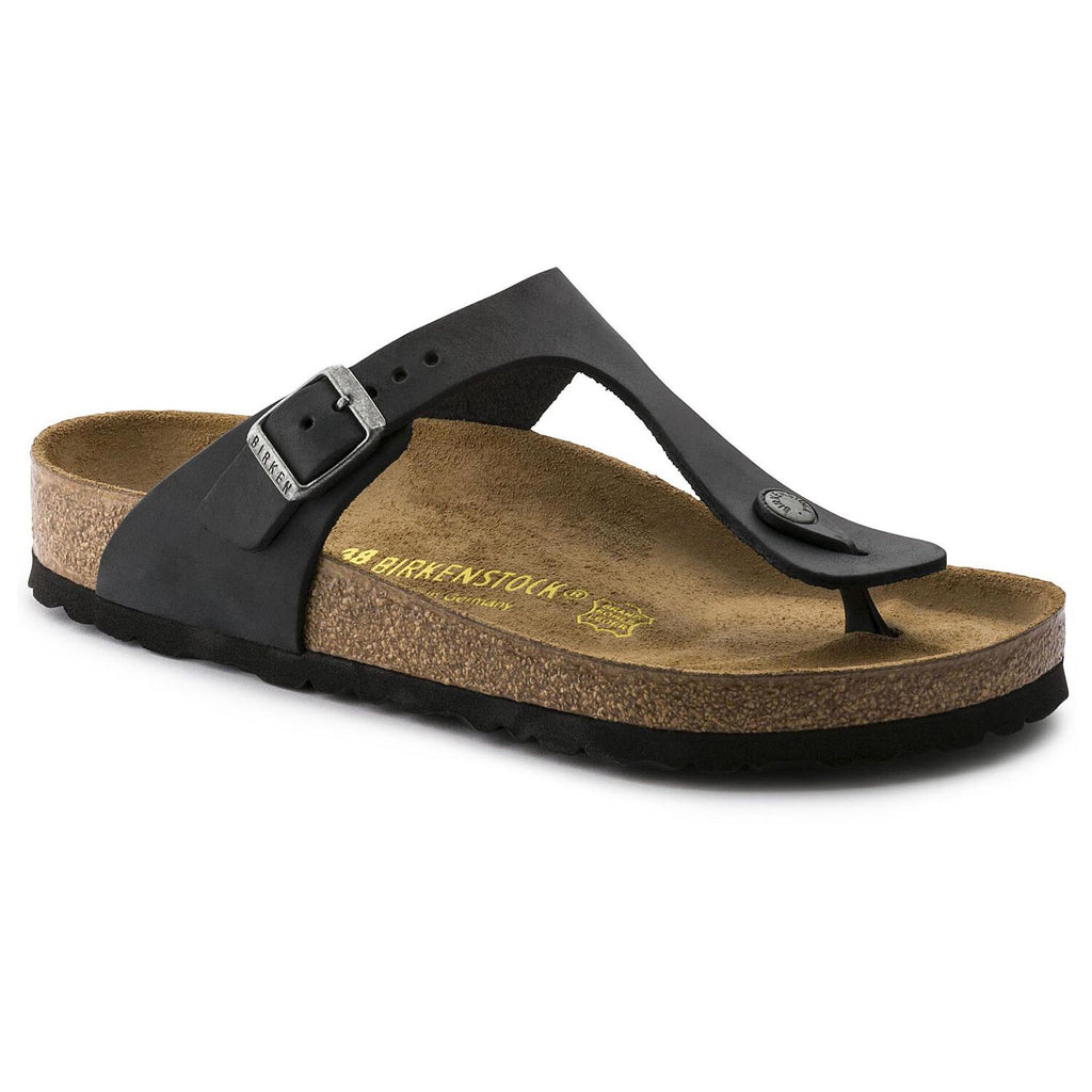 Birkenstock GIZEH 845251 Cuir Noir Naturel Largeur Régulière - Boutique du Cordonnier