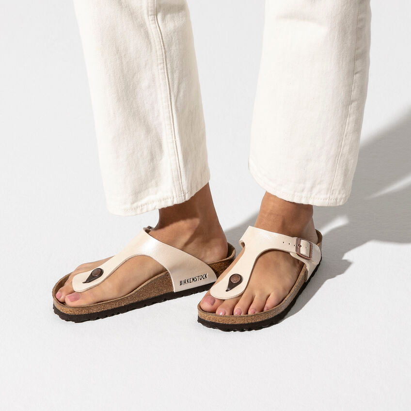 Birkenstock GIZEH 0943871 Graceful Pearl White | Birko-Flor Largeur Régulière - Boutique du Cordonnier