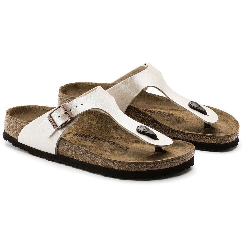 Birkenstock GIZEH 0943871 Graceful Pearl White | Birko-Flor Largeur Régulière - Boutique du Cordonnier