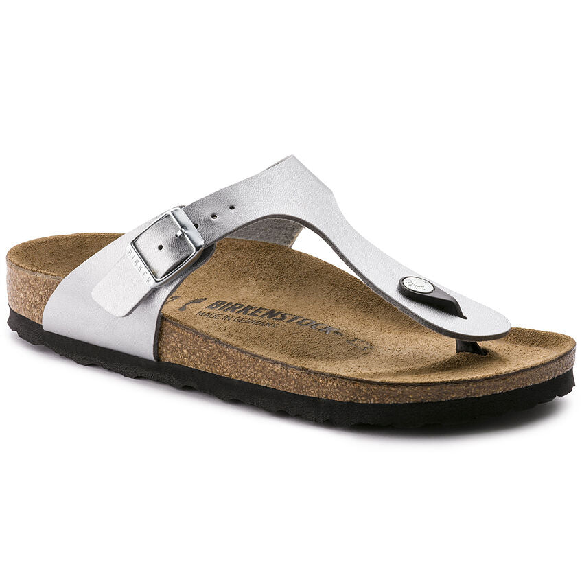 Birkenstock GIZEH 043851 Silver | Birko-Flor Largeur Régulière - Boutique du Cordonnier