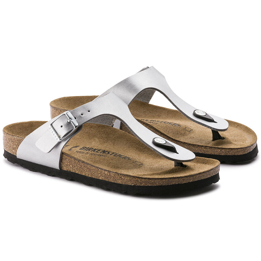 Birkenstock GIZEH 043851 Silver | Birko-Flor Largeur Régulière - Boutique du Cordonnier