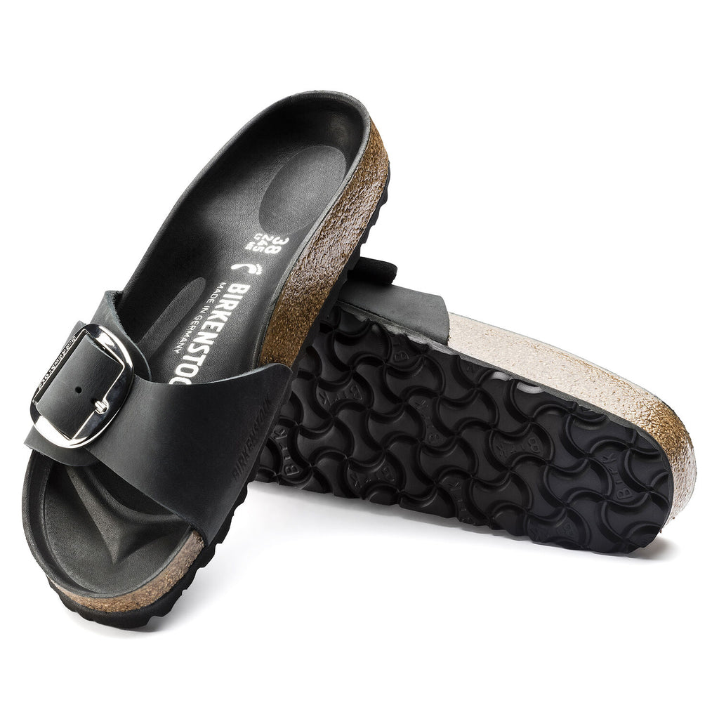 Birkenstock MADRID BIG BUCKLE 1006523 Black Leather Largeur Étroite - Boutique du Cordonnier