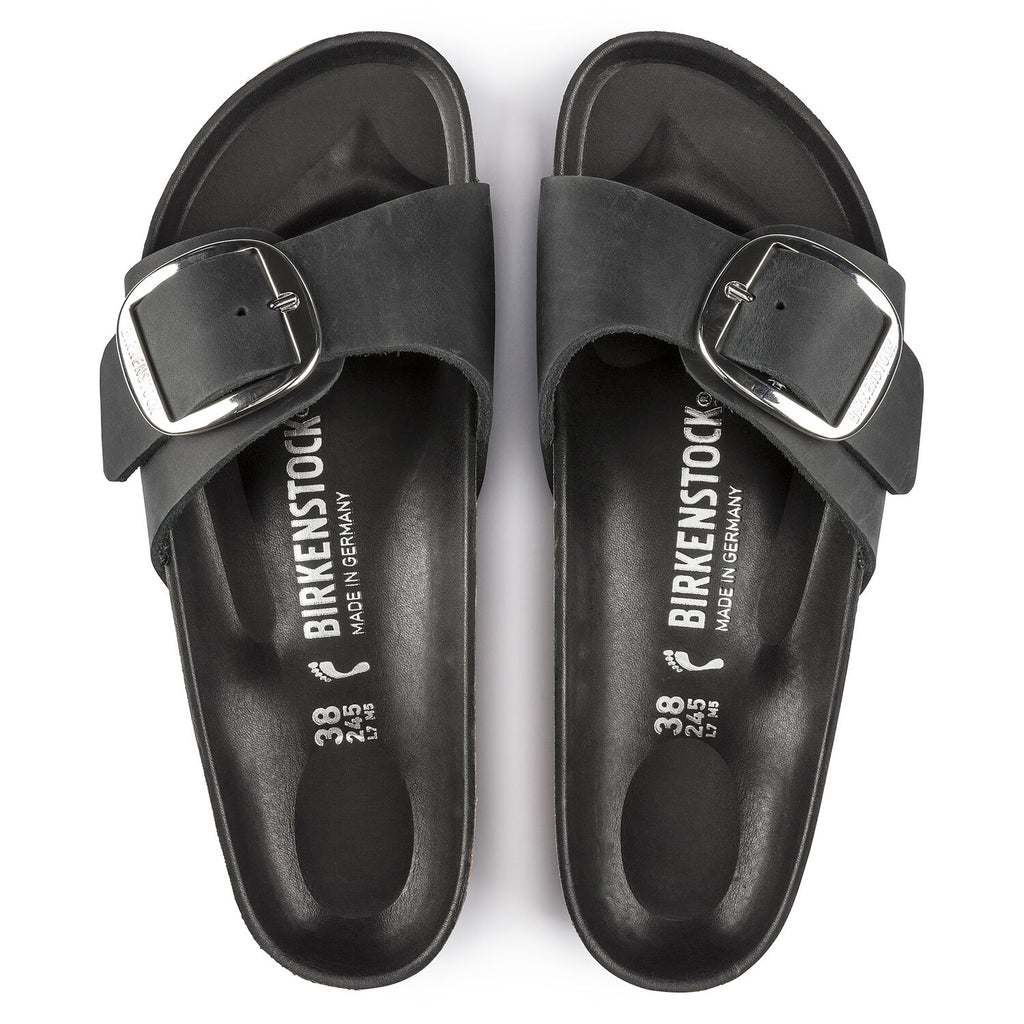 Birkenstock MADRID BIG BUCKLE 1006523 Black Leather Largeur Étroite - Boutique du Cordonnier