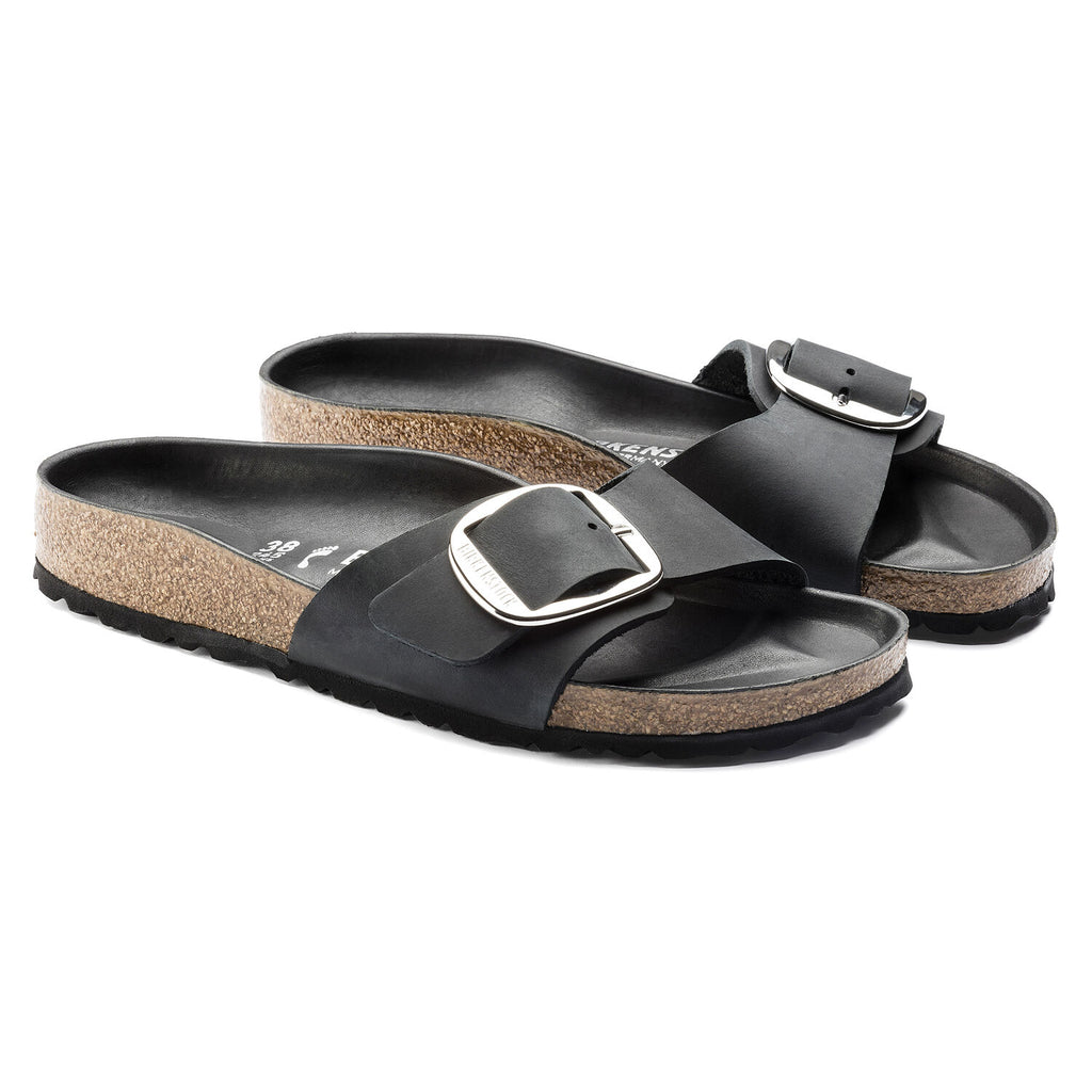 Birkenstock MADRID BIG BUCKLE 1006523 Black Leather Largeur Étroite - Boutique du Cordonnier