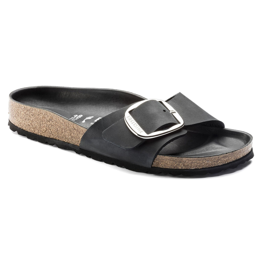 Birkenstock MADRID BIG BUCKLE 1006523 Black Leather Largeur Étroite - Boutique du Cordonnier