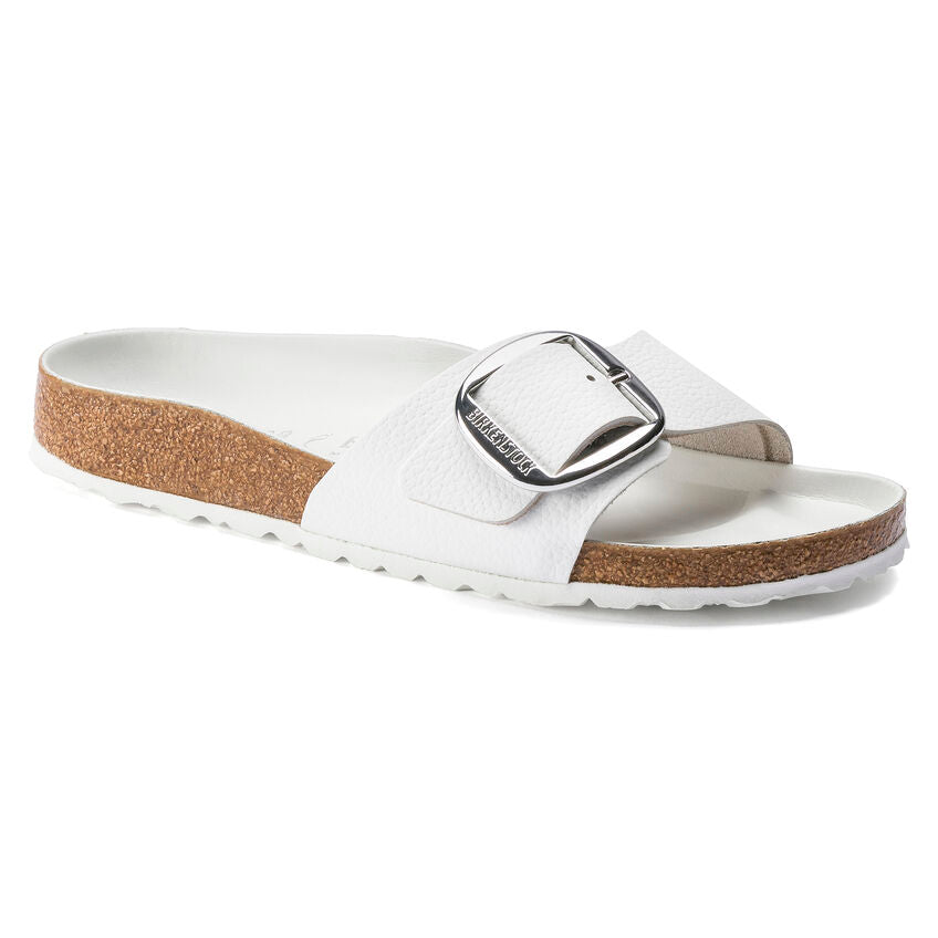 Birkenstock MADRID BIG BUCKLE 1018866 Blanc | Cuir Largeur Étroite - Boutique du Cordonnier