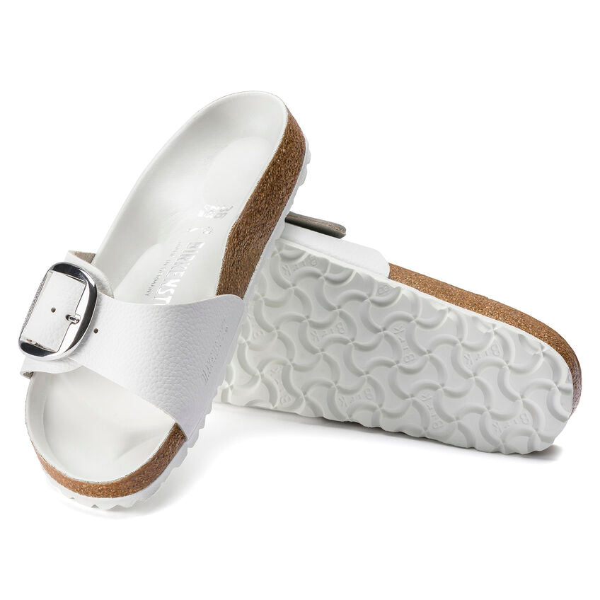 Birkenstock MADRID BIG BUCKLE 1018866 Blanc | Cuir Largeur Étroite - Boutique du Cordonnier