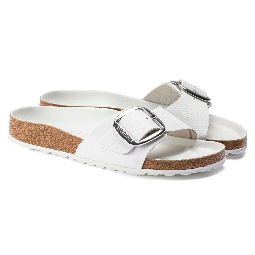 Birkenstock MADRID BIG BUCKLE 1018866 Blanc | Cuir Largeur Étroite - Boutique du Cordonnier