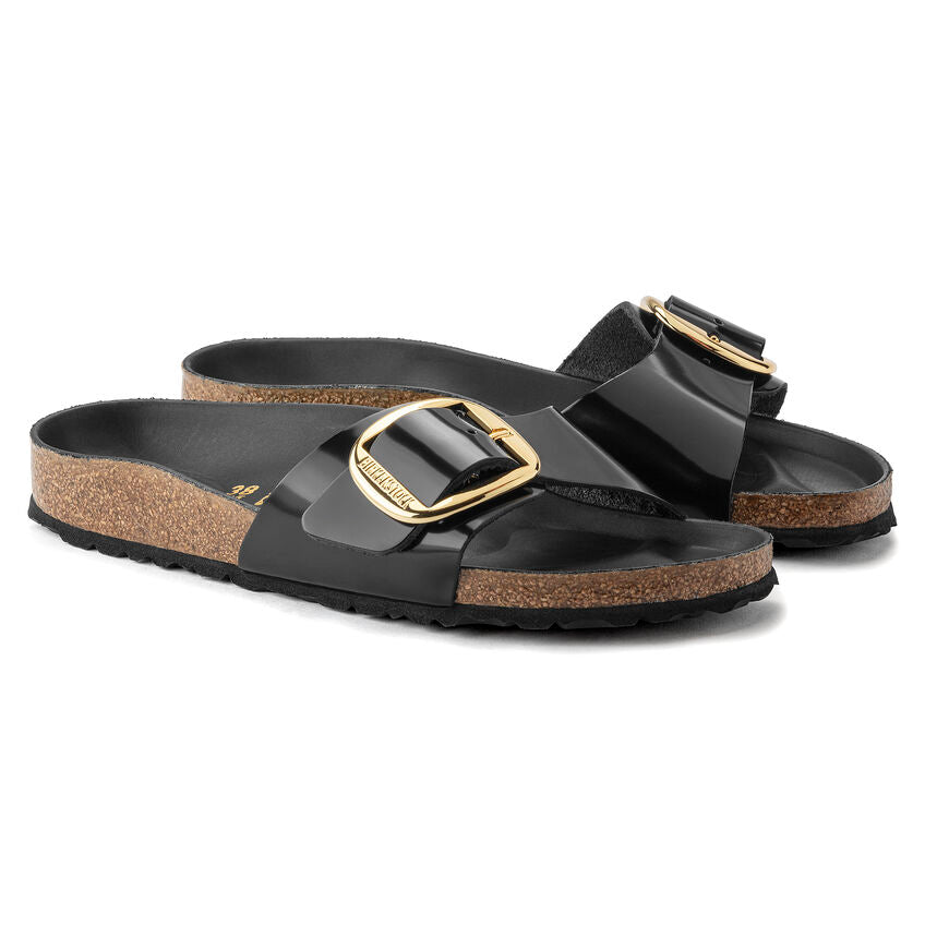 Birkenstock MADRID BIG BUCKLE High Shine 1022650 Black Leather Narrow Width