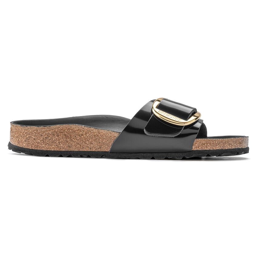 Birkenstock MADRID BIG BUCKLE High Shine 1022650 Noir | Cuir Largeur Étroite - Boutique du Cordonnier