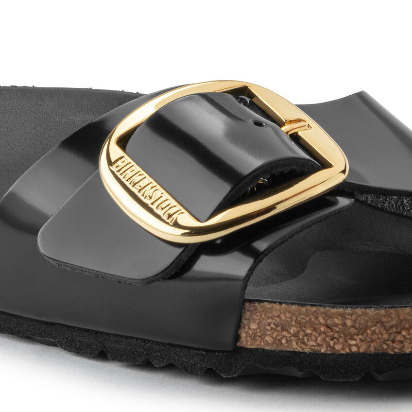 Birkenstock MADRID BIG BUCKLE High Shine 1022650 Noir | Cuir Largeur Étroite - Boutique du Cordonnier