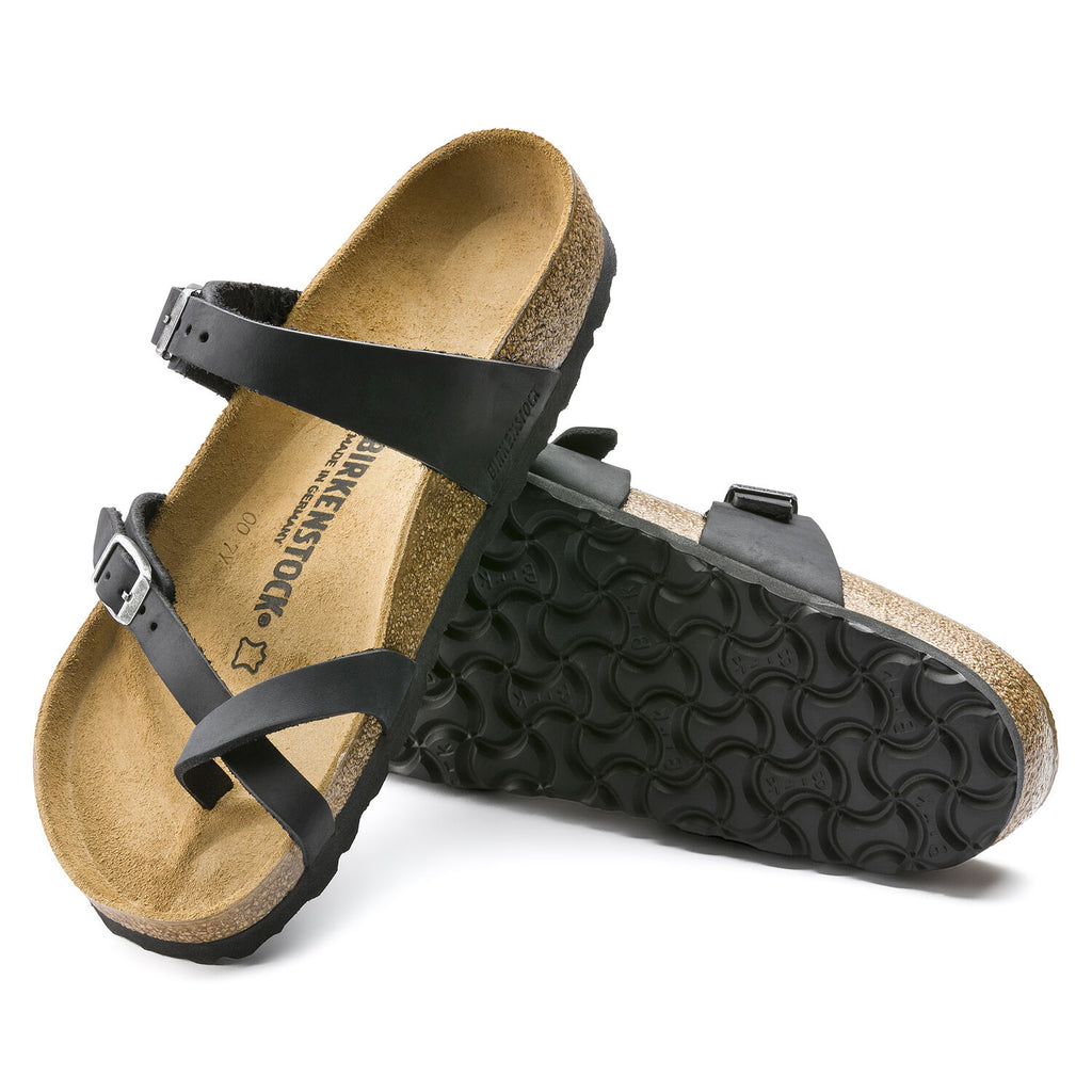 Birkenstock MAYARI 171481 Noir Cuir Huilé Largeur Régulière - Boutique du Cordonnier