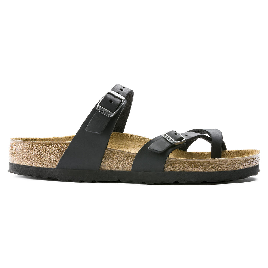 Birkenstock MAYARI 171481 Noir Cuir Huilé Largeur Régulière - Boutique du Cordonnier