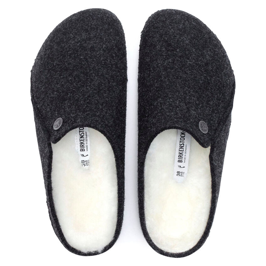 Birkenstock ZERMATT Shearling 1015090 Anthracite | Feutre de laine Largeur Régulière - Boutique du Cordonnier