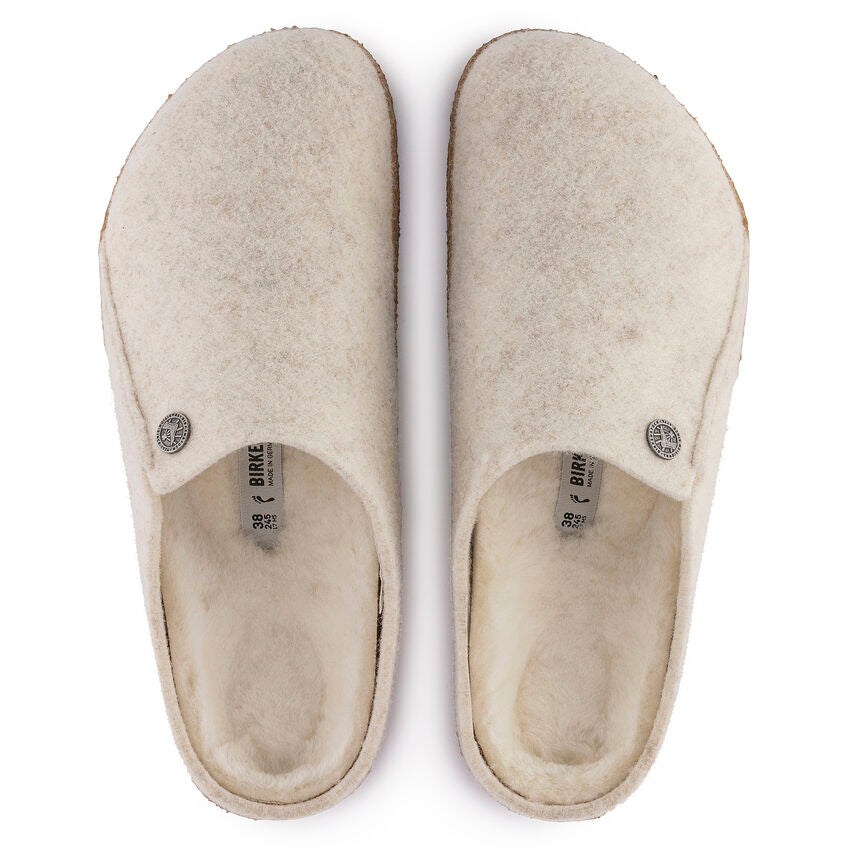 Birkenstock ZERMATT Shearling 1023195 Ecru | Feutre de laine Largeur Étroite - Boutique du Cordonnier