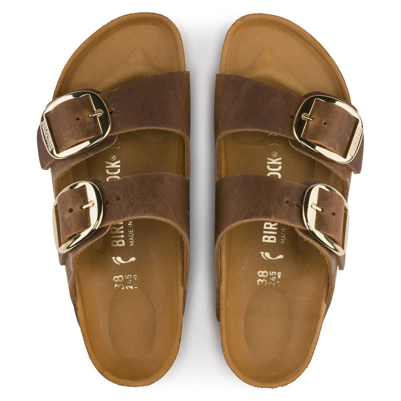 Birkenstock Arizona Big Buckle 1011073 Cognac en Cuir Largeur Étroite - Boutique du Cordonnier