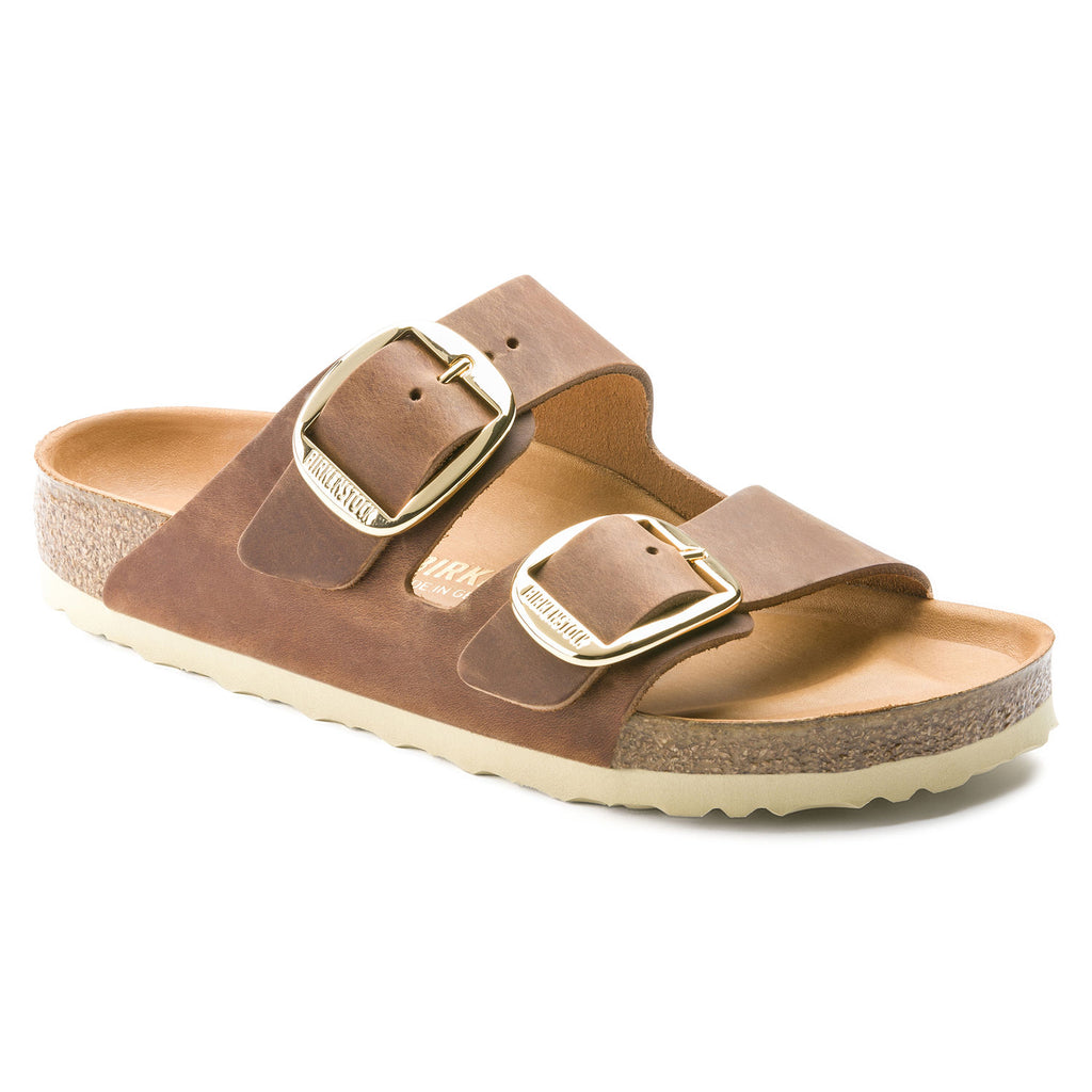 Birkenstock Arizona Big Buckle 1011073 Cognac en Cuir Largeur Étroite - Boutique du Cordonnier