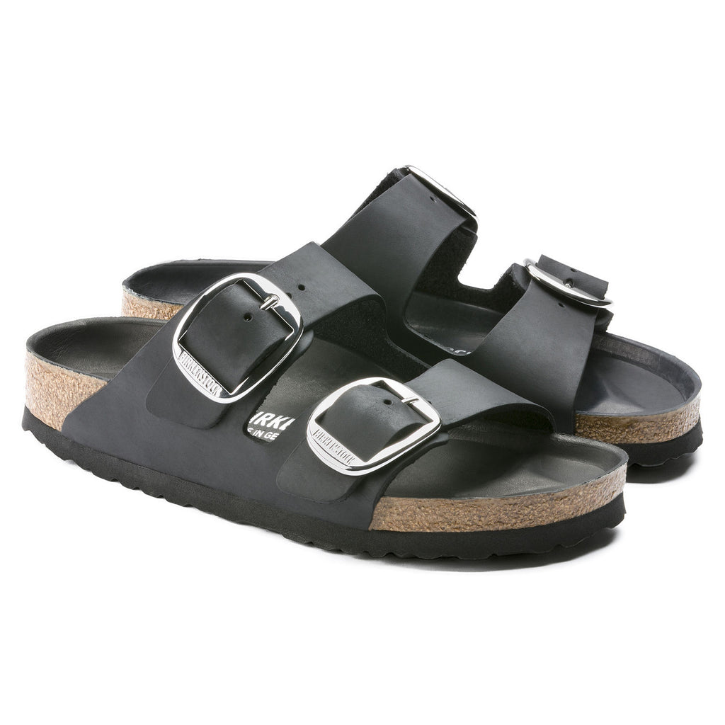 Birkenstock Arizona Big Buckle 1011075 Noir en Cuir Largeur Étroite - Boutique du Cordonnier