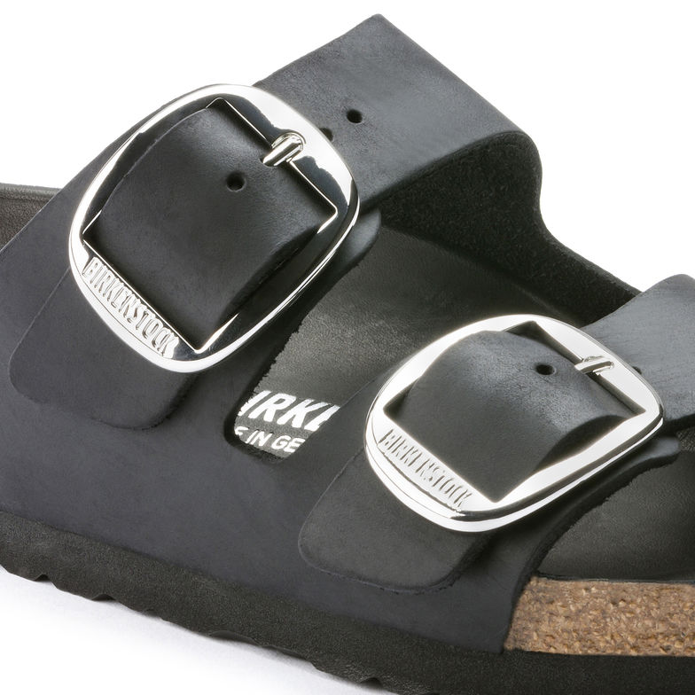 Birkenstock Arizona Big Buckle 1011075 Noir en Cuir Largeur Étroite - Boutique du Cordonnier