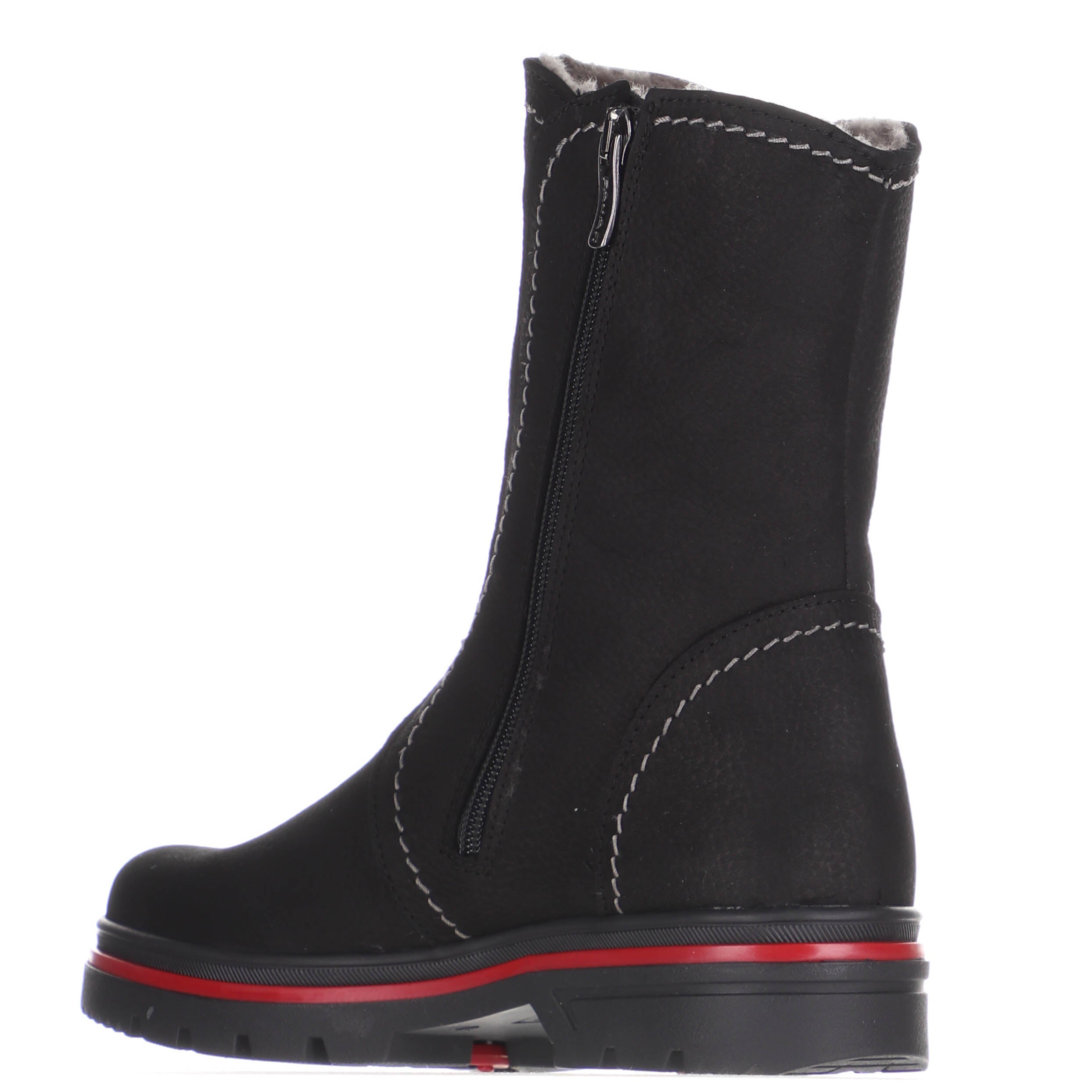 Bottes de pluie imperméables en caoutchouc fabriquées au Canada avec  semelle amovible pour hommes, noir avec semelle rouge