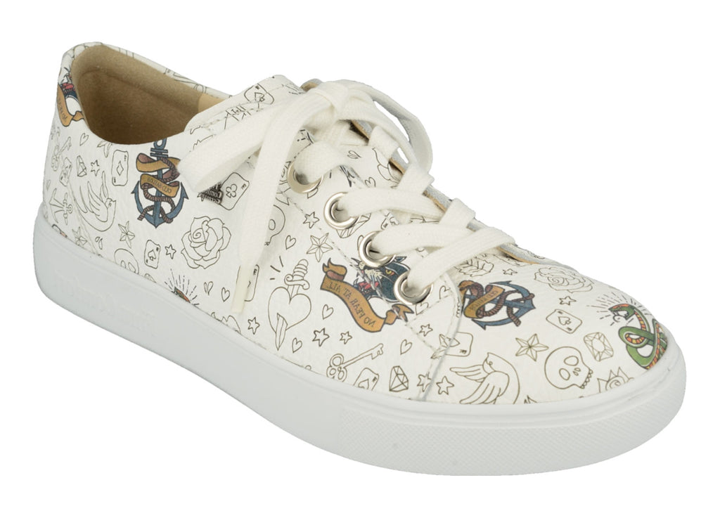 Finn Comfort ELPASO 2479-632000 White Graffiti Chaussures Orthopédiques avec Semelles Amovibles - Boutique du Cordonnier