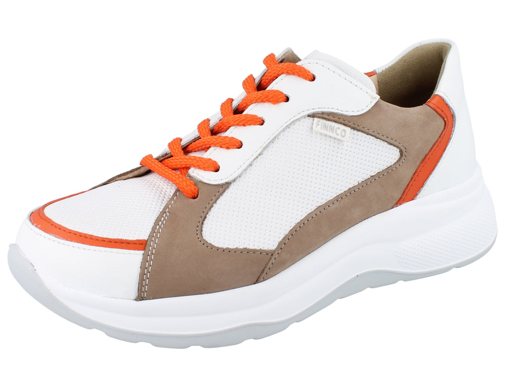 Finn Comfort PICCADILLY 02780-902256 Blanc/Orange/Beige - Boutique du Cordonnier