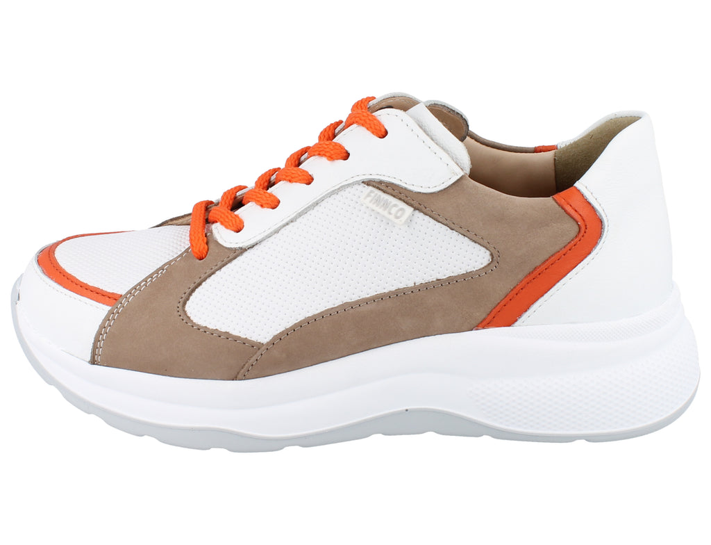 Finn Comfort PICCADILLY 02780-902256 Blanc/Orange/Beige - Boutique du Cordonnier