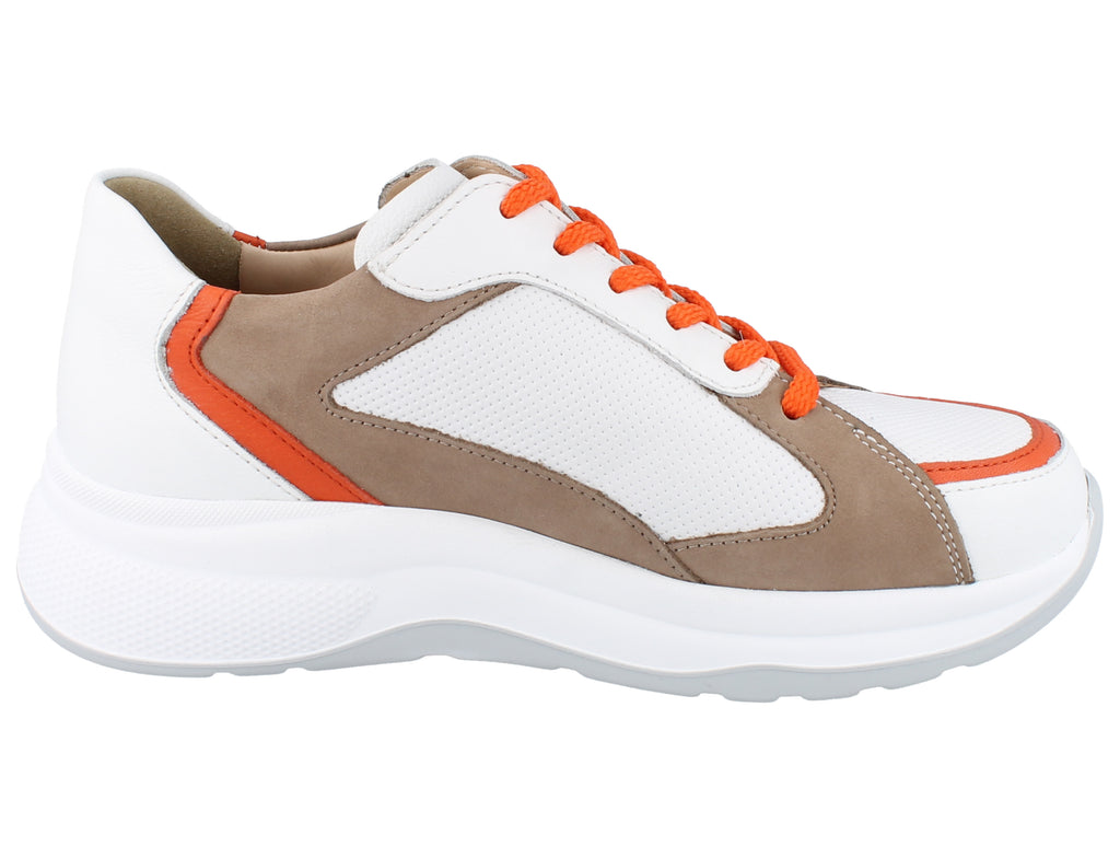 Finn Comfort PICCADILLY 02780-902256 Blanc/Orange/Beige - Boutique du Cordonnier