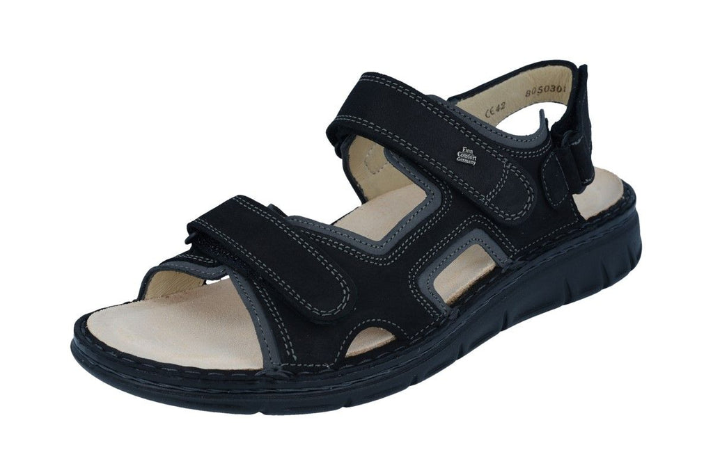 Finn Comfort WANAKA-S 81540-901757 Noir/Gris | Sandale Orthopédique avec Semelle Amovible - Boutique du Cordonnier