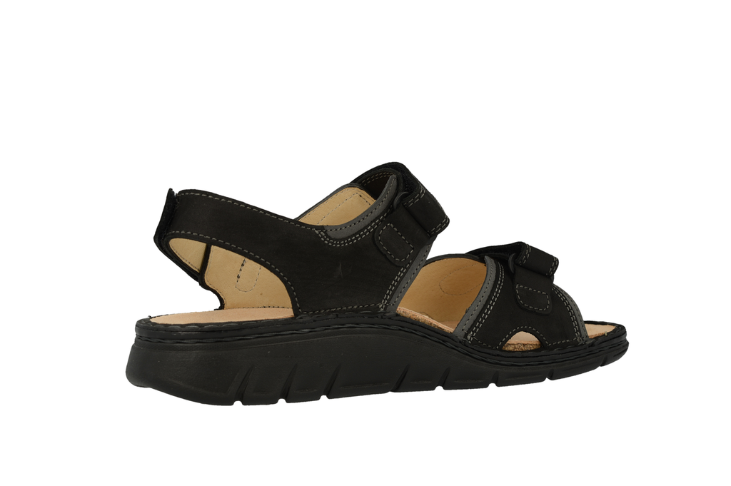 Finn Comfort WANAKA-S 81540-901757 Noir/Gris | Sandale Orthopédique avec Semelle Amovible - Boutique du Cordonnier