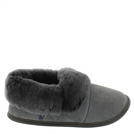 Pantoufles Garneau PARESSEUSE EN SUEDE-CHARBON Mouton Silverfox pour Femmes - Boutique du Cordonnier